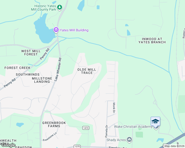 map of restaurants, bars, coffee shops, grocery stores, and more near 2505 Flume Gate Drive in Raleigh