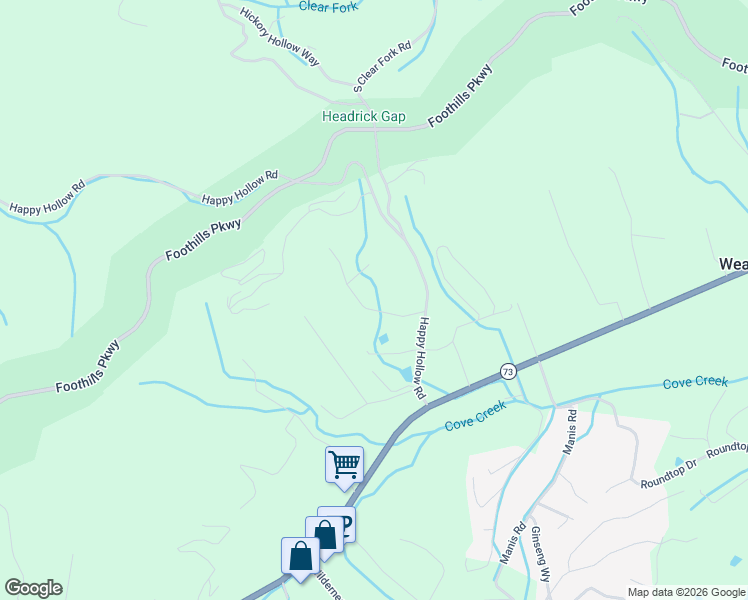 map of restaurants, bars, coffee shops, grocery stores, and more near 4044 Wears Cove Road in Sevierville
