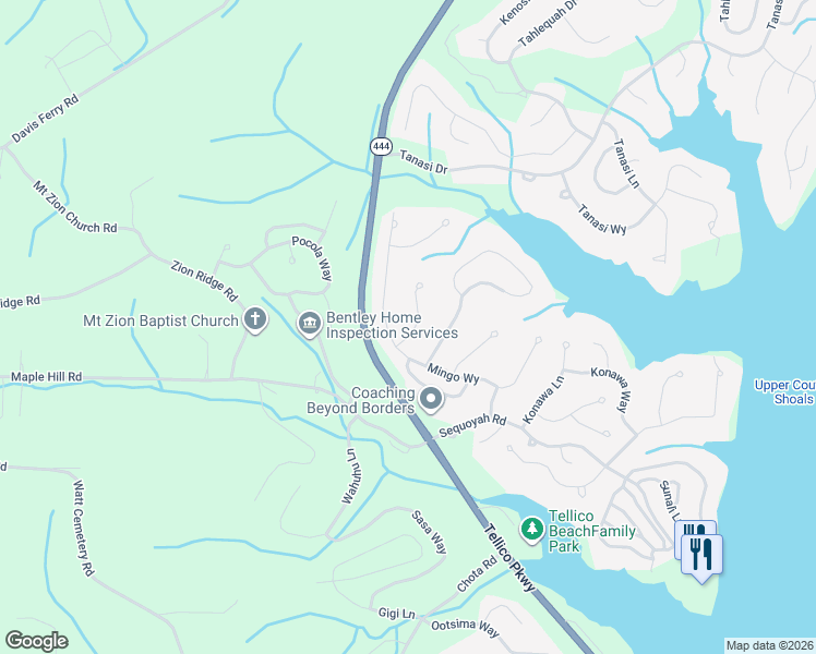 map of restaurants, bars, coffee shops, grocery stores, and more near 331 Mingo Way in Loudon