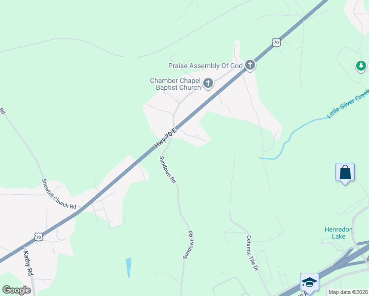 map of restaurants, bars, coffee shops, grocery stores, and more near 3378 Jewel Street in Morganton