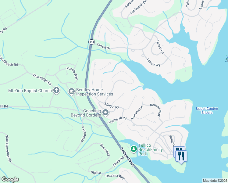 map of restaurants, bars, coffee shops, grocery stores, and more near 116 Depew Drive in Loudon