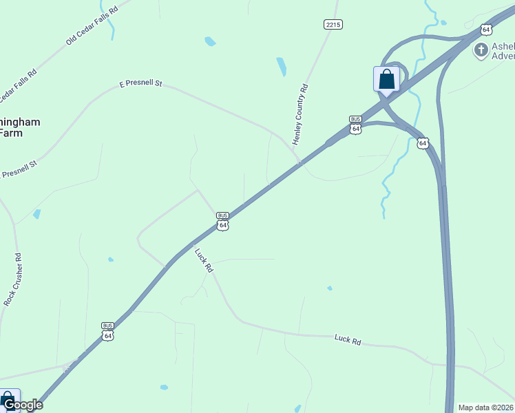 map of restaurants, bars, coffee shops, grocery stores, and more near 2358 U.S. 64 in Asheboro