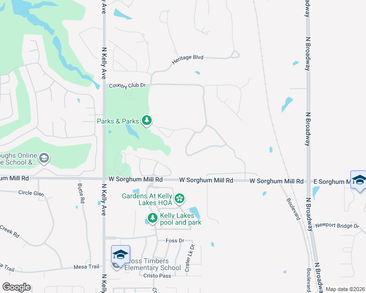 map of restaurants, bars, coffee shops, grocery stores, and more near 5709 Country Club Terrace in Edmond