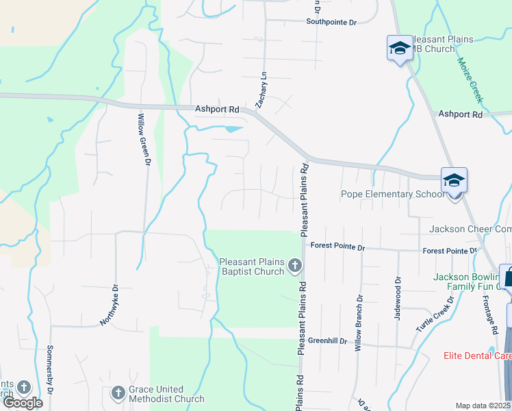 map of restaurants, bars, coffee shops, grocery stores, and more near 18 Hawk Meadow Cove in Jackson
