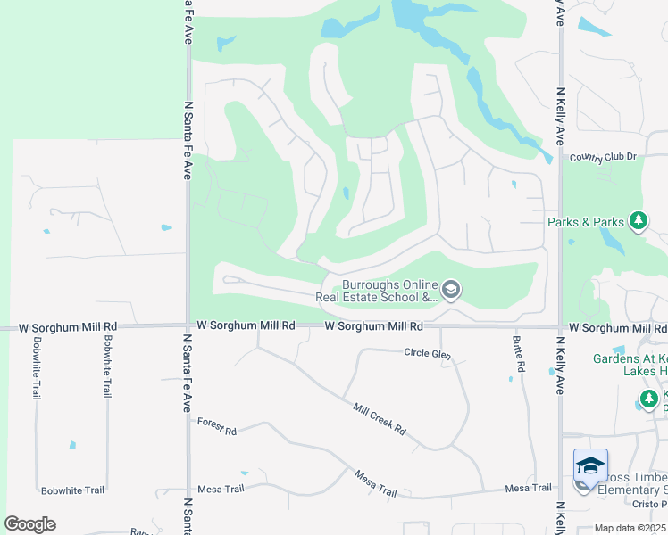 map of restaurants, bars, coffee shops, grocery stores, and more near 5613 Oak Tree Road in Edmond
