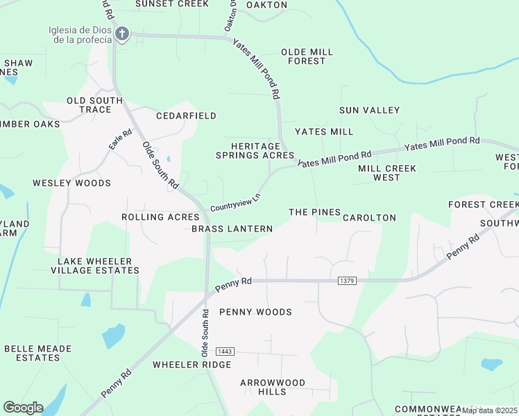 map of restaurants, bars, coffee shops, grocery stores, and more near 5905 Countryview Lane in Raleigh