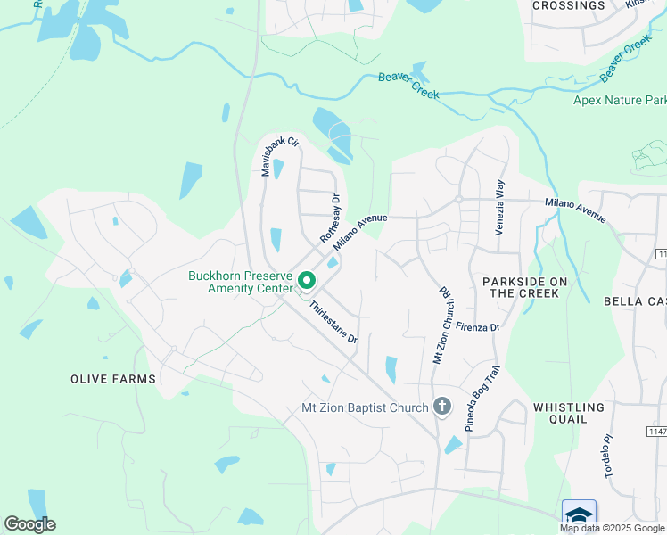 map of restaurants, bars, coffee shops, grocery stores, and more near 1936 Stanlake Drive in Apex