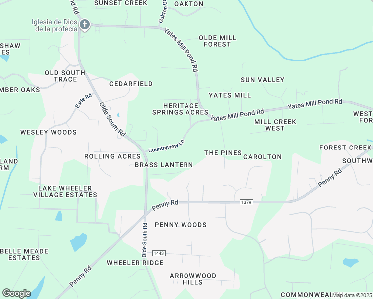 map of restaurants, bars, coffee shops, grocery stores, and more near 5905 Countryview Lane in Raleigh