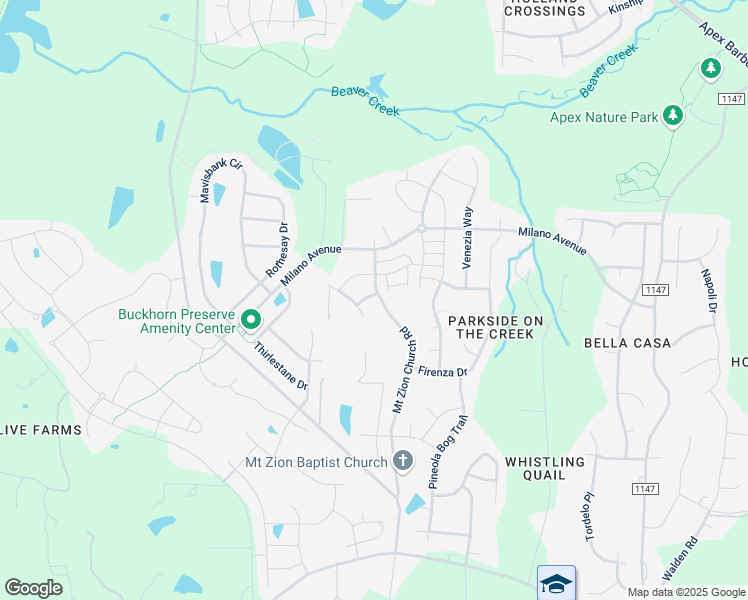map of restaurants, bars, coffee shops, grocery stores, and more near 1901 Blue Jay Point in Apex