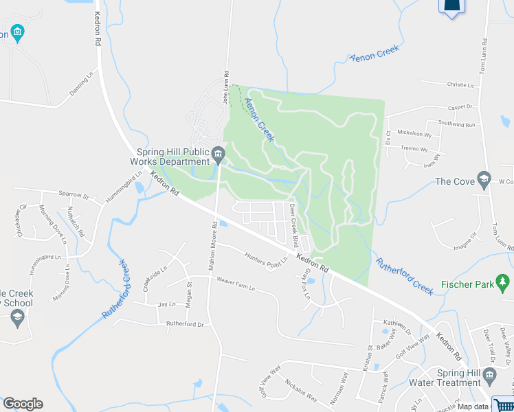 map of restaurants, bars, coffee shops, grocery stores, and more near 4125 River Links Drive in Spring Hill