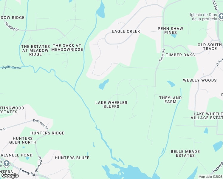 map of restaurants, bars, coffee shops, grocery stores, and more near 2508 Wheeler Bluff Drive in Raleigh