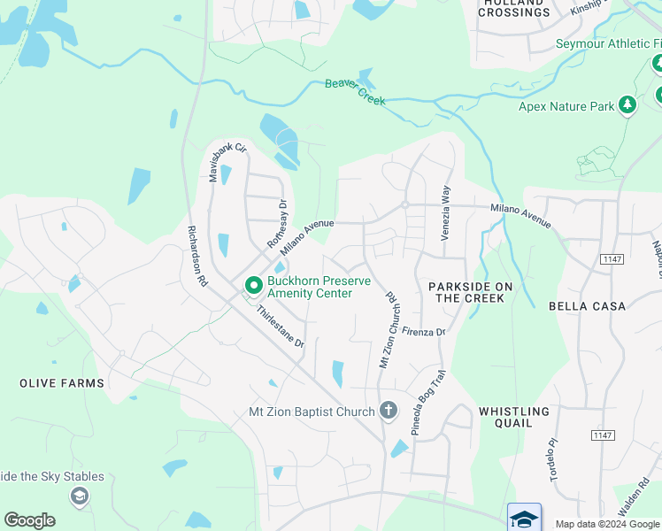 map of restaurants, bars, coffee shops, grocery stores, and more near 1876 Blue Jay Point in Apex
