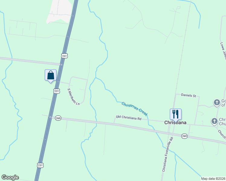 map of restaurants, bars, coffee shops, grocery stores, and more near 653 Old Christiana Road in Christiana