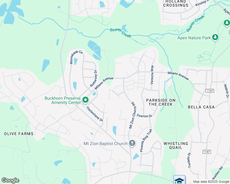 map of restaurants, bars, coffee shops, grocery stores, and more near 1876 Blue Jay Point in Apex