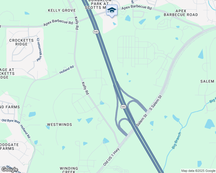 map of restaurants, bars, coffee shops, grocery stores, and more near 2015 Becca Court in Apex