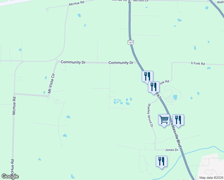 map of restaurants, bars, coffee shops, grocery stores, and more near 117 Double Road in Batesville