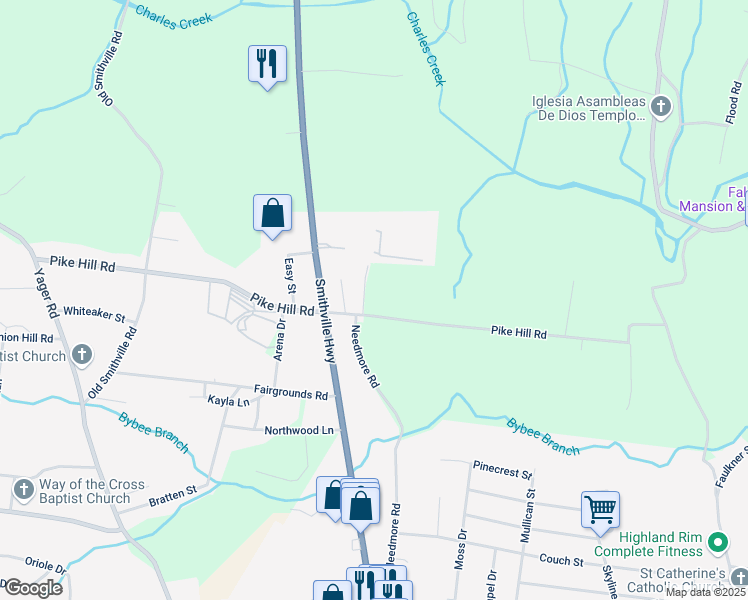map of restaurants, bars, coffee shops, grocery stores, and more near 38 Academy Lane in McMinnville