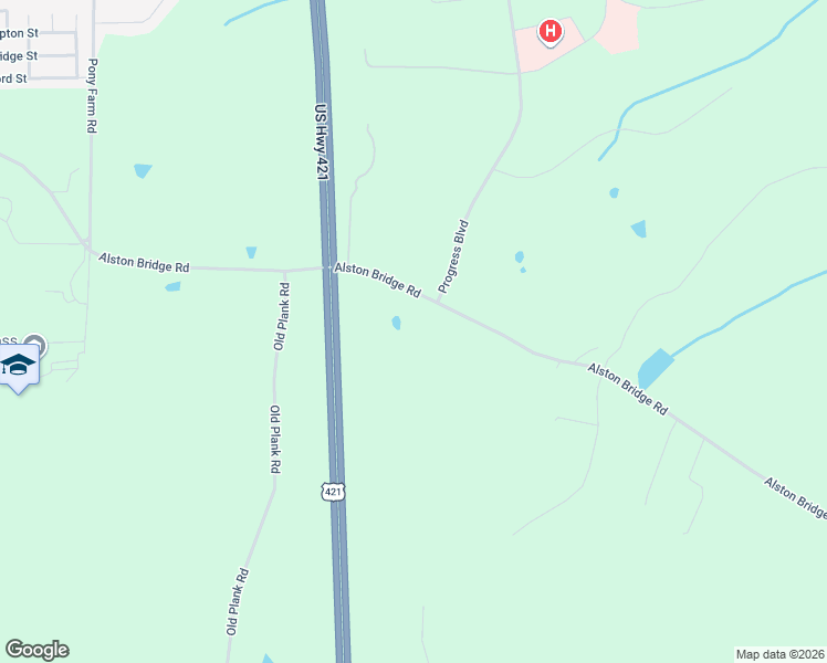 map of restaurants, bars, coffee shops, grocery stores, and more near 3283 Alston Bridge Road in Siler City