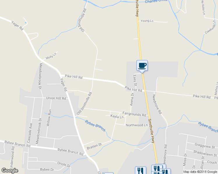 map of restaurants, bars, coffee shops, grocery stores, and more near 396 Pike Hill Road in McMinnville