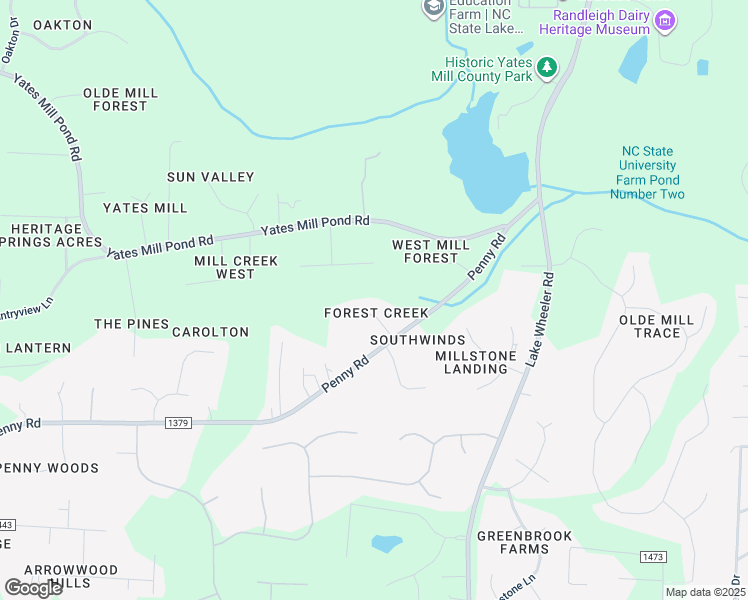 map of restaurants, bars, coffee shops, grocery stores, and more near 5109 Forest Creek Road in Raleigh