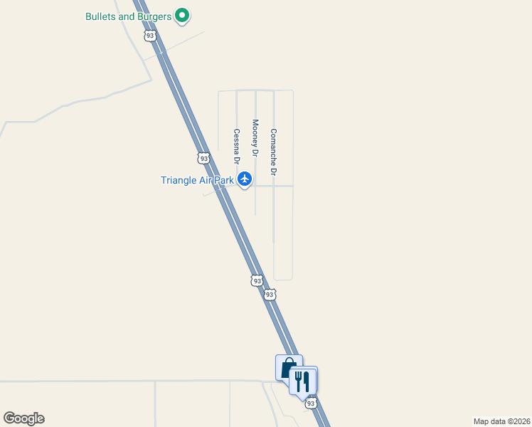 map of restaurants, bars, coffee shops, grocery stores, and more near 20163-20169 Comanche Drive in Willow Beach