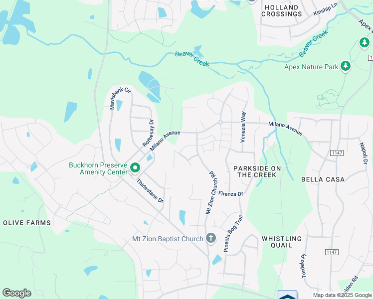 map of restaurants, bars, coffee shops, grocery stores, and more near 1901 Blue Jay Point in Apex
