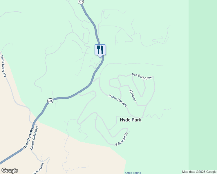map of restaurants, bars, coffee shops, grocery stores, and more near 2129 Paseo Primero in Santa Fe