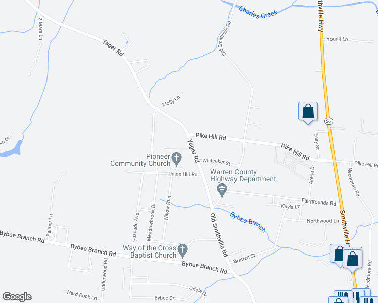 map of restaurants, bars, coffee shops, grocery stores, and more near 1747 Yager Road in McMinnville