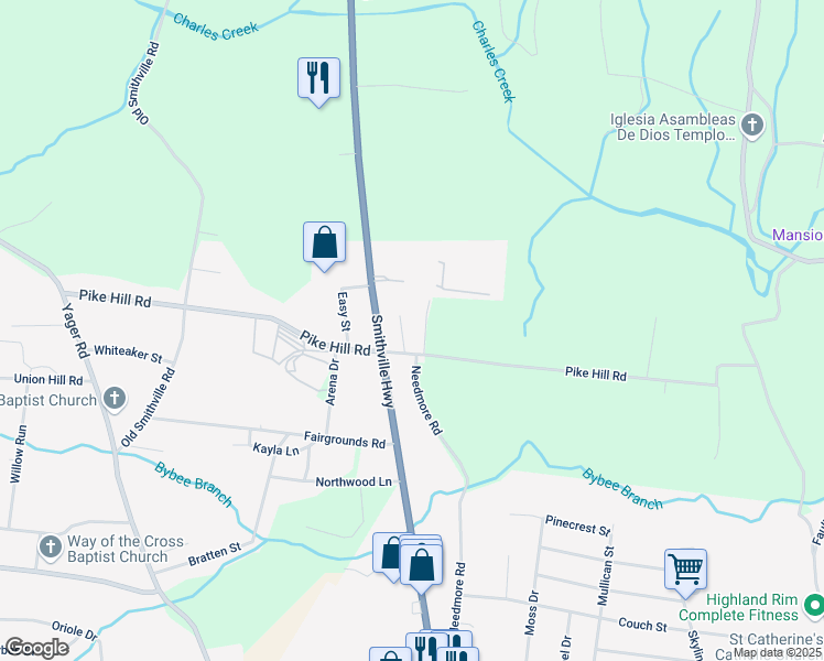 map of restaurants, bars, coffee shops, grocery stores, and more near 38 Academy Lane in McMinnville