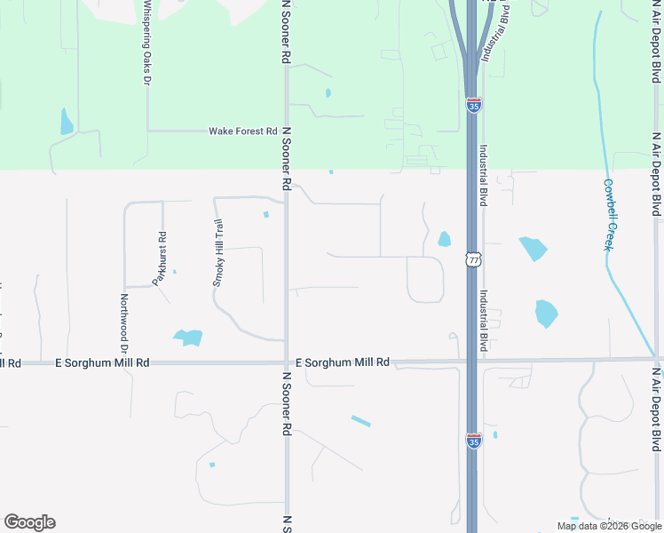 map of restaurants, bars, coffee shops, grocery stores, and more near 5824 North Sooner Road in Edmond