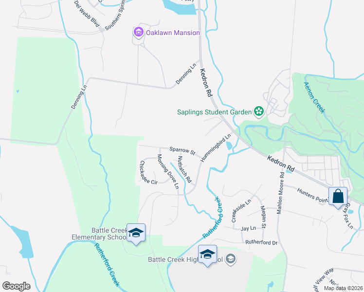 map of restaurants, bars, coffee shops, grocery stores, and more near 2020 Sparrow Street in Spring Hill
