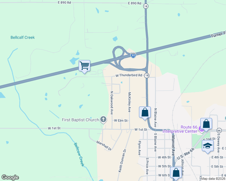 map of restaurants, bars, coffee shops, grocery stores, and more near 520 North Oakwood Avenue in Chandler