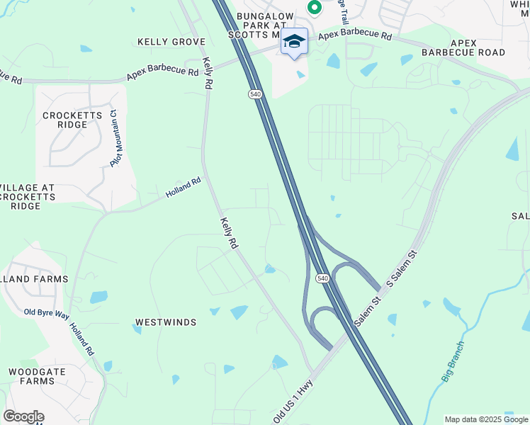 map of restaurants, bars, coffee shops, grocery stores, and more near Western Wake Freeway in Apex