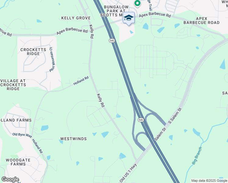 map of restaurants, bars, coffee shops, grocery stores, and more near Western Wake Freeway in Apex