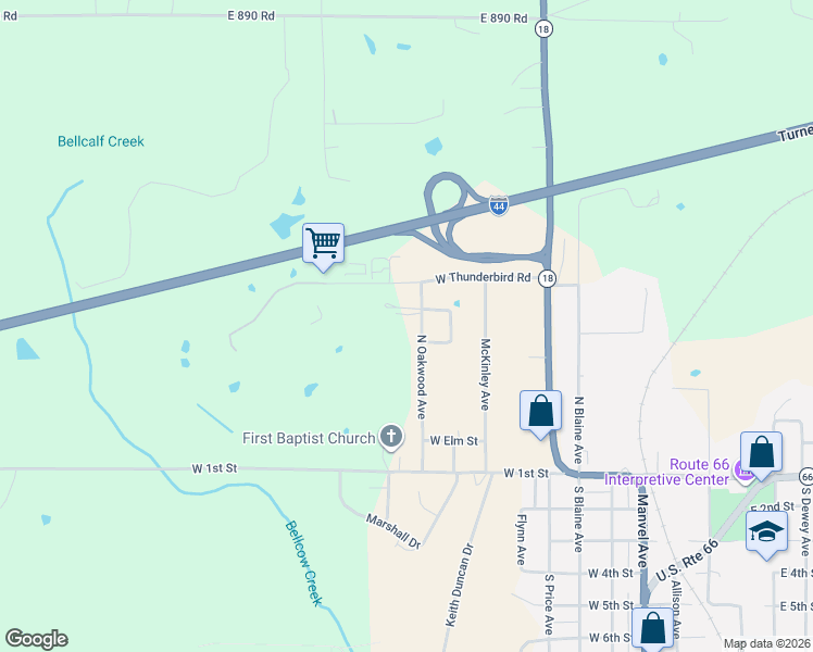 map of restaurants, bars, coffee shops, grocery stores, and more near 520 North Oakwood Avenue in Chandler