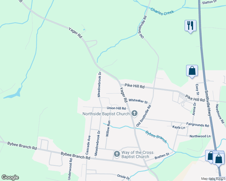 map of restaurants, bars, coffee shops, grocery stores, and more near 1747 Yager Road in McMinnville