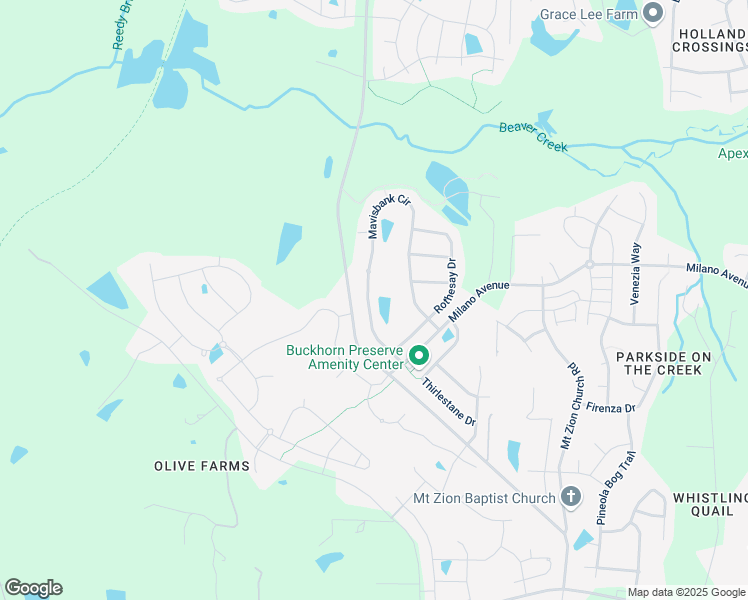 map of restaurants, bars, coffee shops, grocery stores, and more near 3125 Mavisbank Circle in Apex