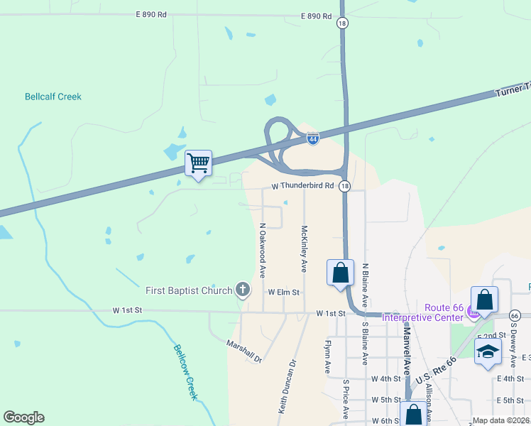 map of restaurants, bars, coffee shops, grocery stores, and more near 520 North Oakwood Avenue in Chandler