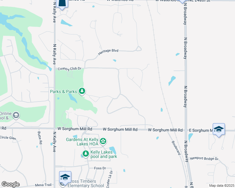 map of restaurants, bars, coffee shops, grocery stores, and more near 5805 Country Club Terrace in Edmond