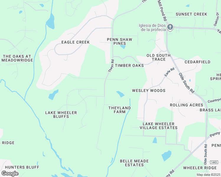 map of restaurants, bars, coffee shops, grocery stores, and more near 5021 Theys Road in Raleigh