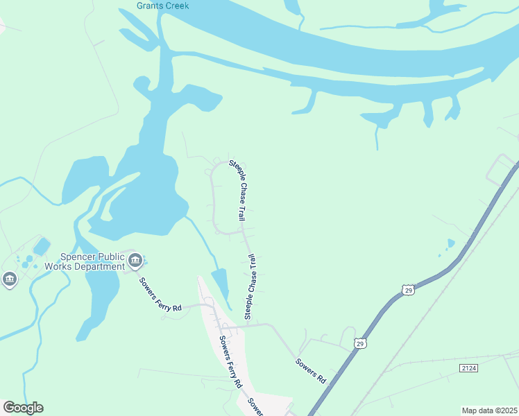 map of restaurants, bars, coffee shops, grocery stores, and more near 425 Steeple Chase Trail in Salisbury