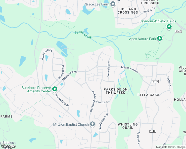 map of restaurants, bars, coffee shops, grocery stores, and more near 2812 Haw River Trail in Apex