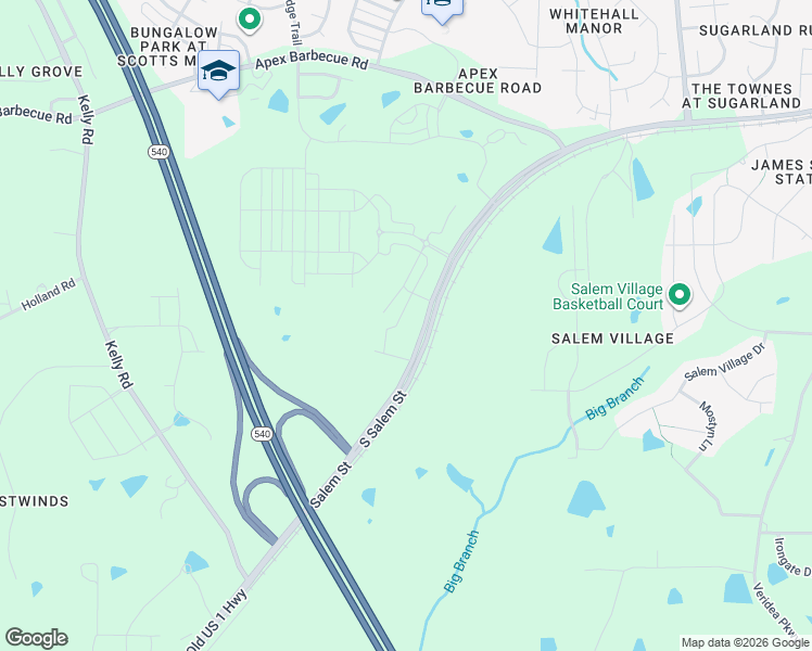 map of restaurants, bars, coffee shops, grocery stores, and more near 1330 South Salem Street in Apex