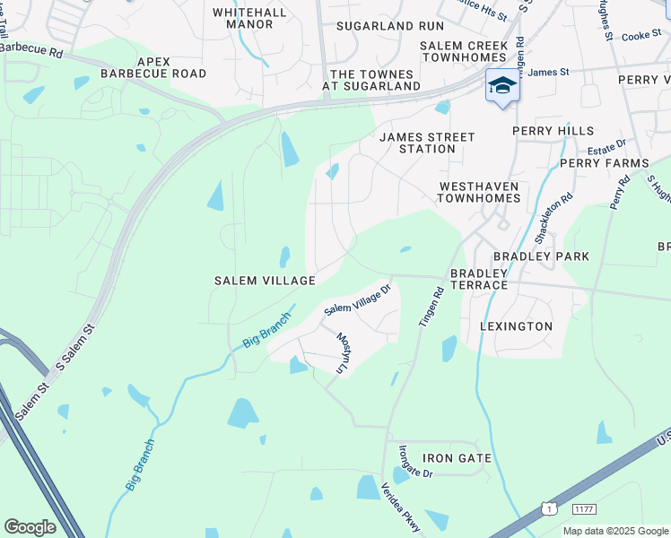 map of restaurants, bars, coffee shops, grocery stores, and more near 1605 Padstone Drive in Apex