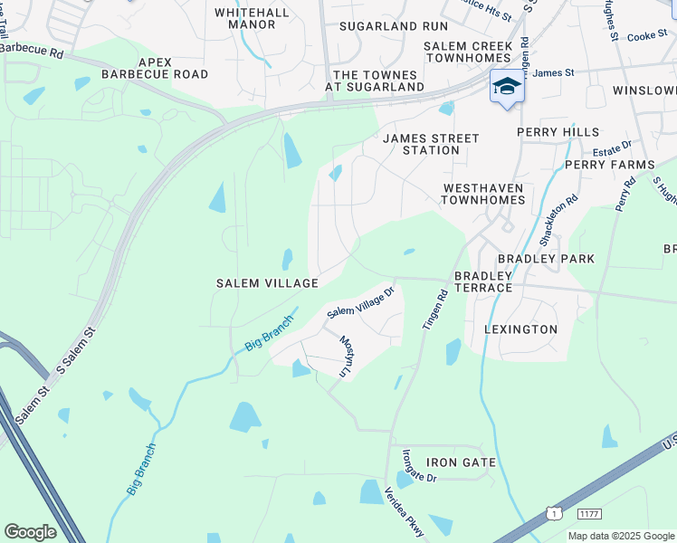 map of restaurants, bars, coffee shops, grocery stores, and more near 1605 Padstone Drive in Apex