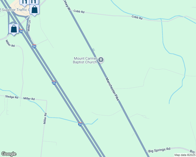 map of restaurants, bars, coffee shops, grocery stores, and more near 9682 Manchester Pike in Christiana