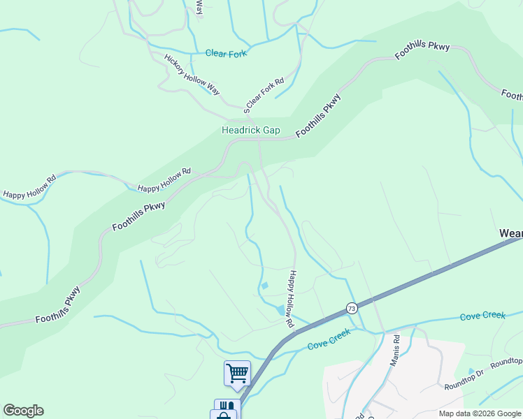 map of restaurants, bars, coffee shops, grocery stores, and more near 3056 Happy Hollow Rd in Sevierville
