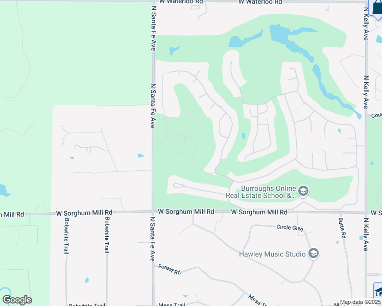 map of restaurants, bars, coffee shops, grocery stores, and more near 5801 Oak Forest Road in Edmond
