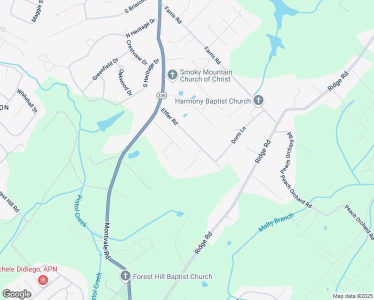map of restaurants, bars, coffee shops, grocery stores, and more near 2424 Southview Drive in Maryville