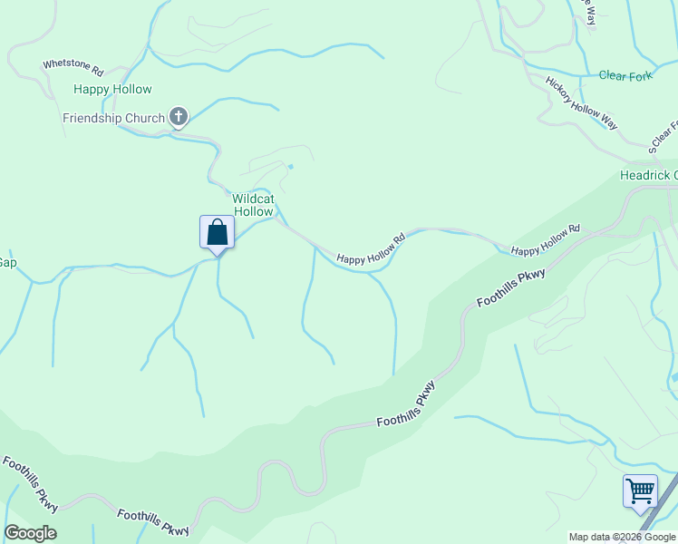 map of restaurants, bars, coffee shops, grocery stores, and more near 2776 Happy Hollow Road in Sevierville